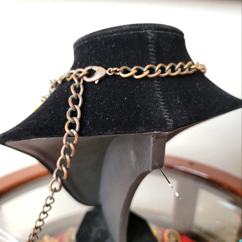 Multicolor Rhinestone Statement Necklace - image 2